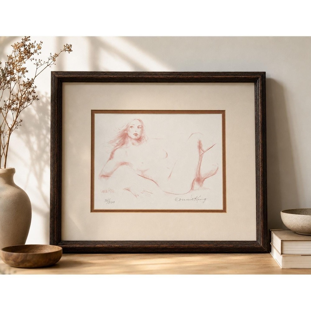 Vintage Connie King Signed‎ Nude Figurative Art Print Framed Lithograph 31/300
